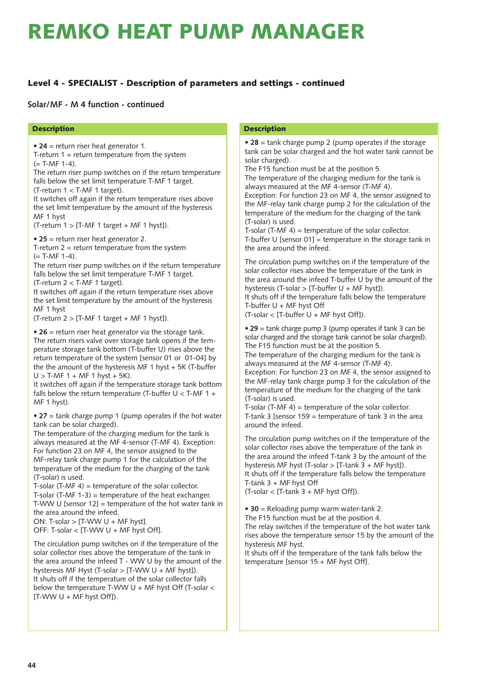 Remko heat pump manager | REMKO Multi-talent User Manual | Page 44 / 72
