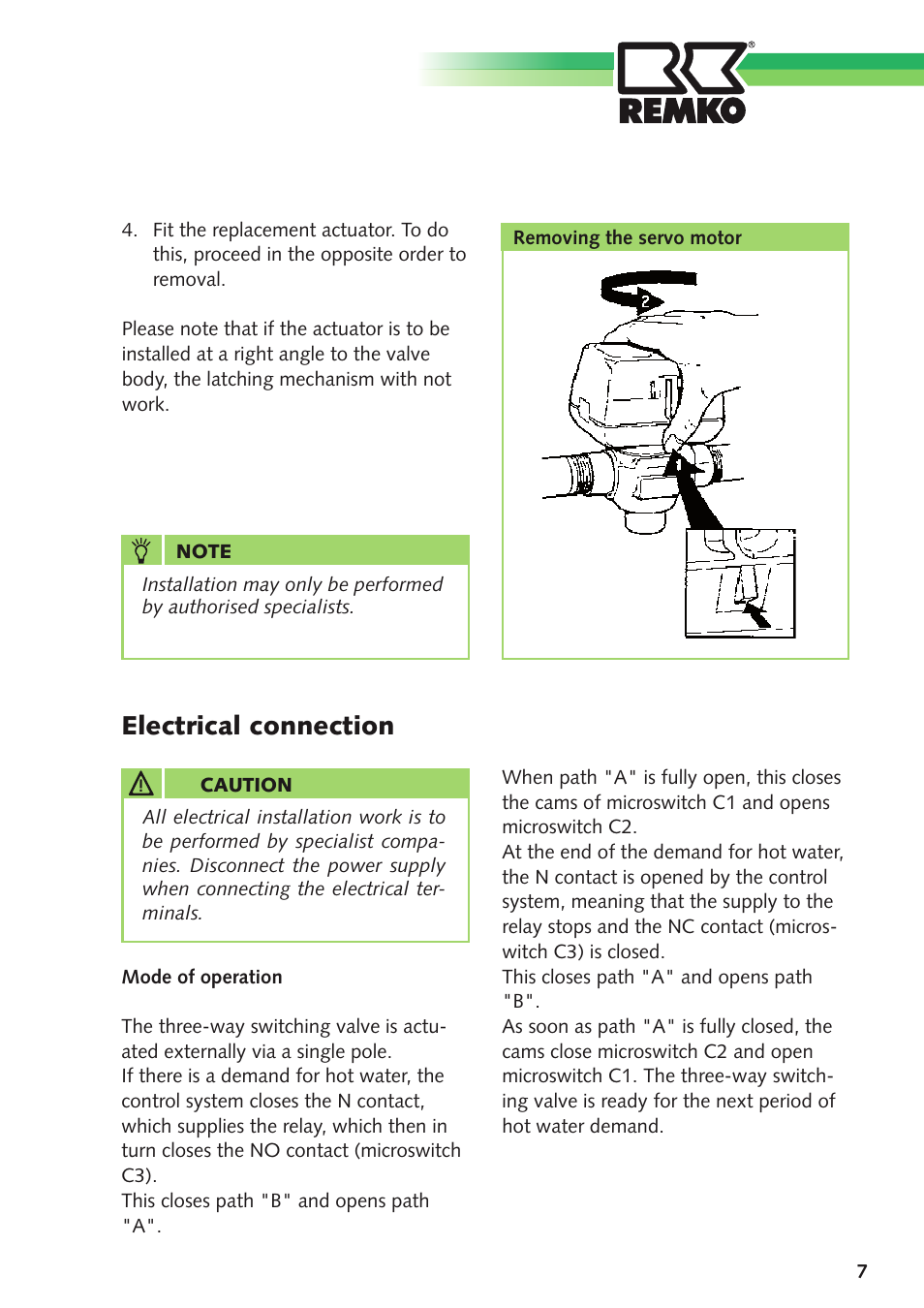 Electrical connection | REMKO DN 25 User Manual | Page 7 / 12