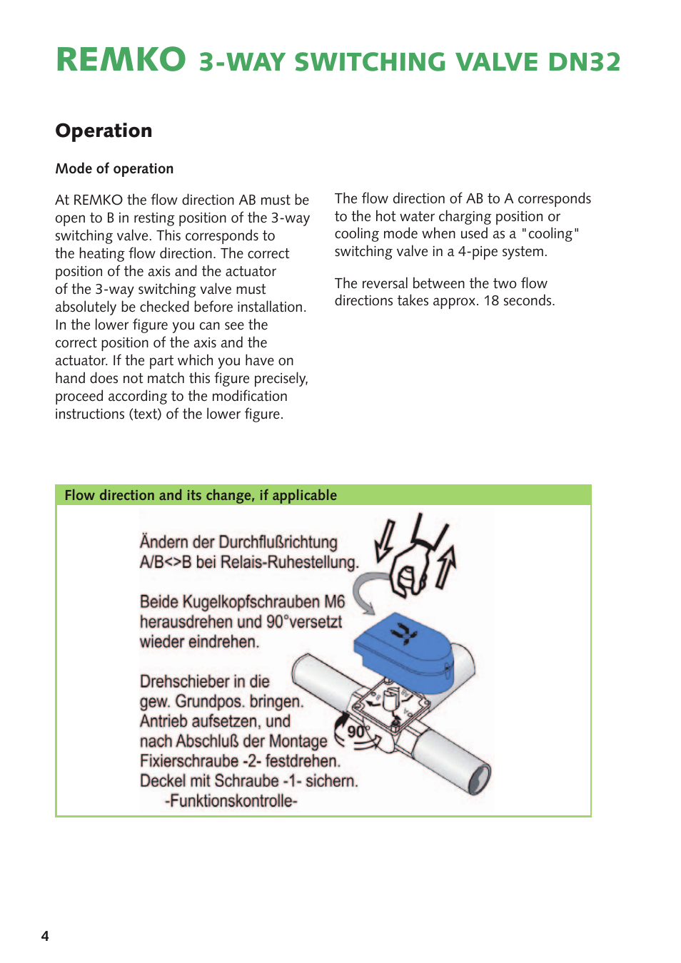 Remko, Way switching valve dn32 | REMKO DN 32 User Manual | Page 4 / 12