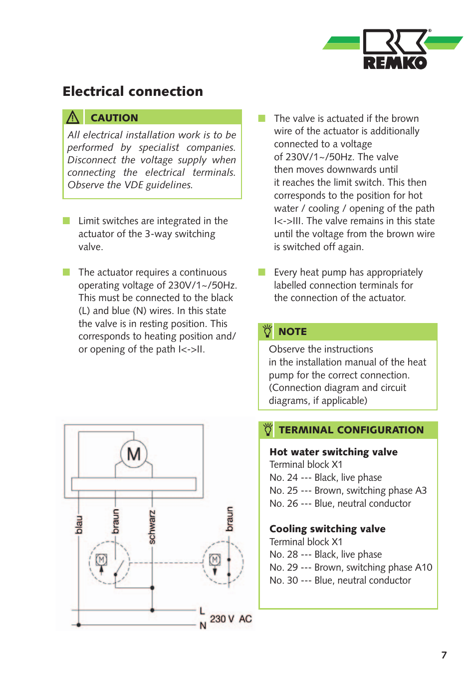 Electrical connection | REMKO DN 40 User Manual | Page 7 / 12