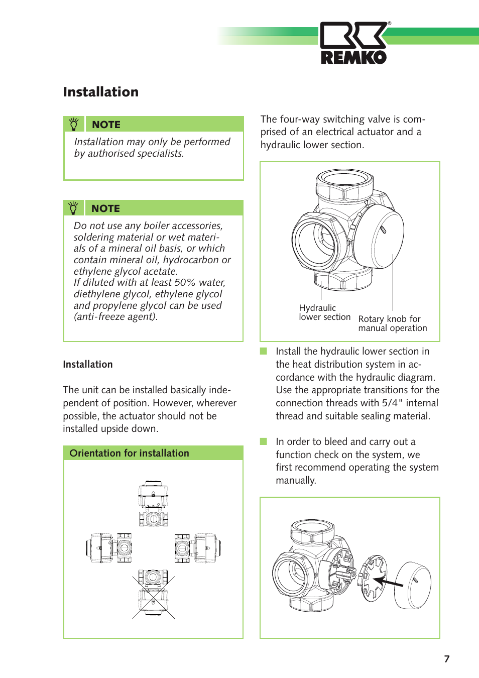 Installation | REMKO 4-Way Switching Valve User Manual | Page 7 / 12