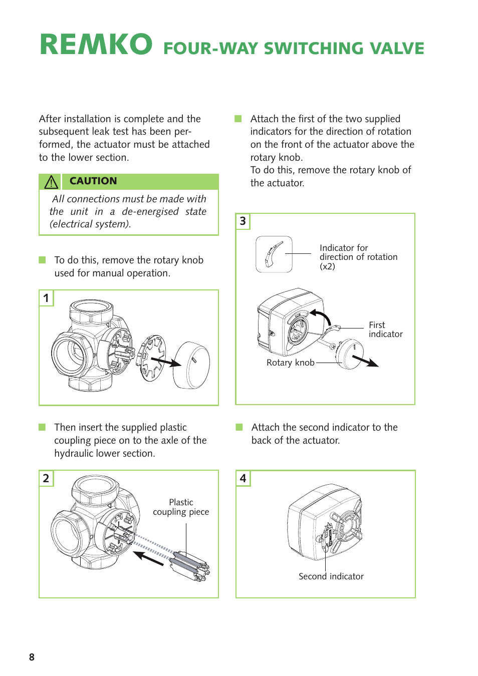 Remko, Four-way switching valve | REMKO 4-Way Switching Valve User Manual | Page 8 / 12