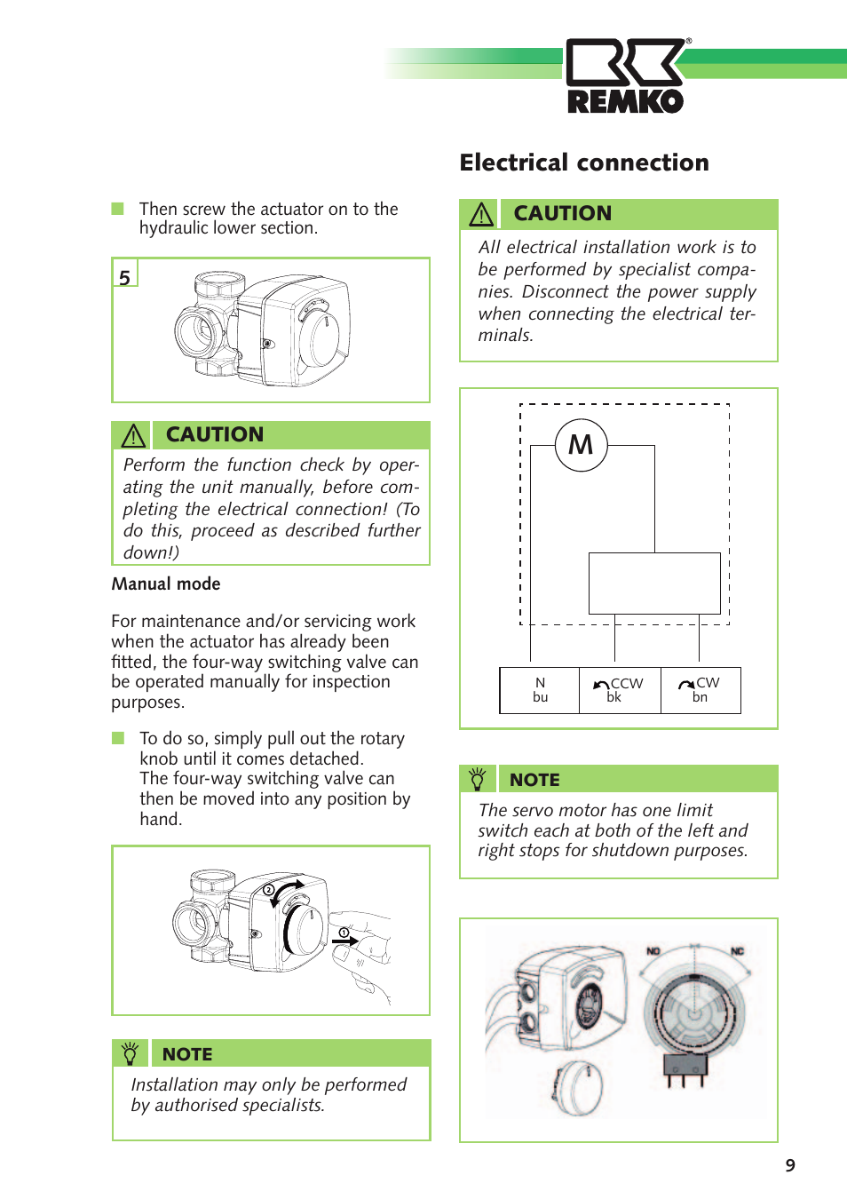 Electrical connection | REMKO 4-Way Switching Valve User Manual | Page 9 / 12