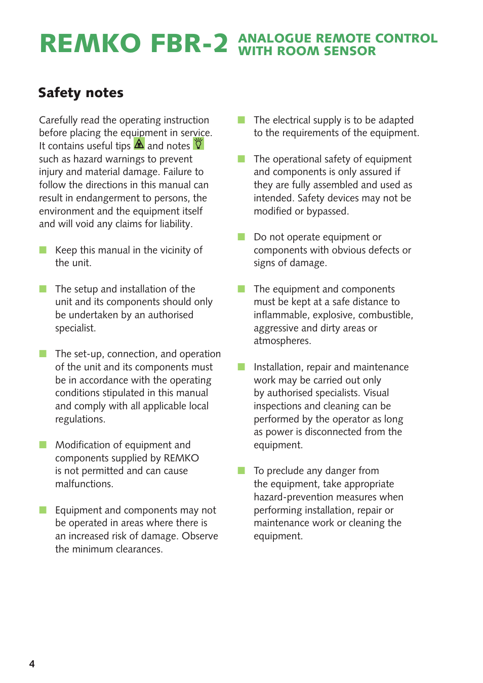 Remko fbr-2 | REMKO FBR-2 User Manual | Page 4 / 12