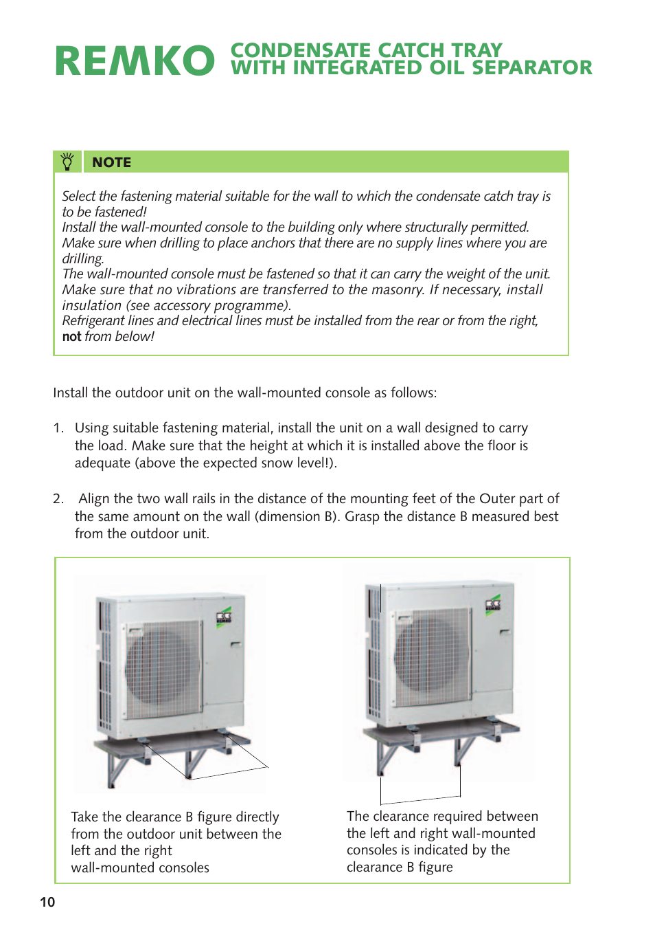 Remko | REMKO Condensate Catch Tray With Oil Separator User Manual | Page 10 / 20