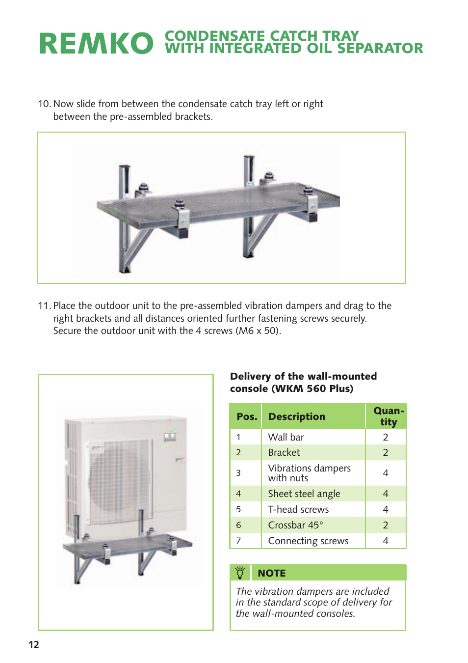 Remko | REMKO Condensate Catch Tray With Oil Separator User Manual | Page 12 / 20