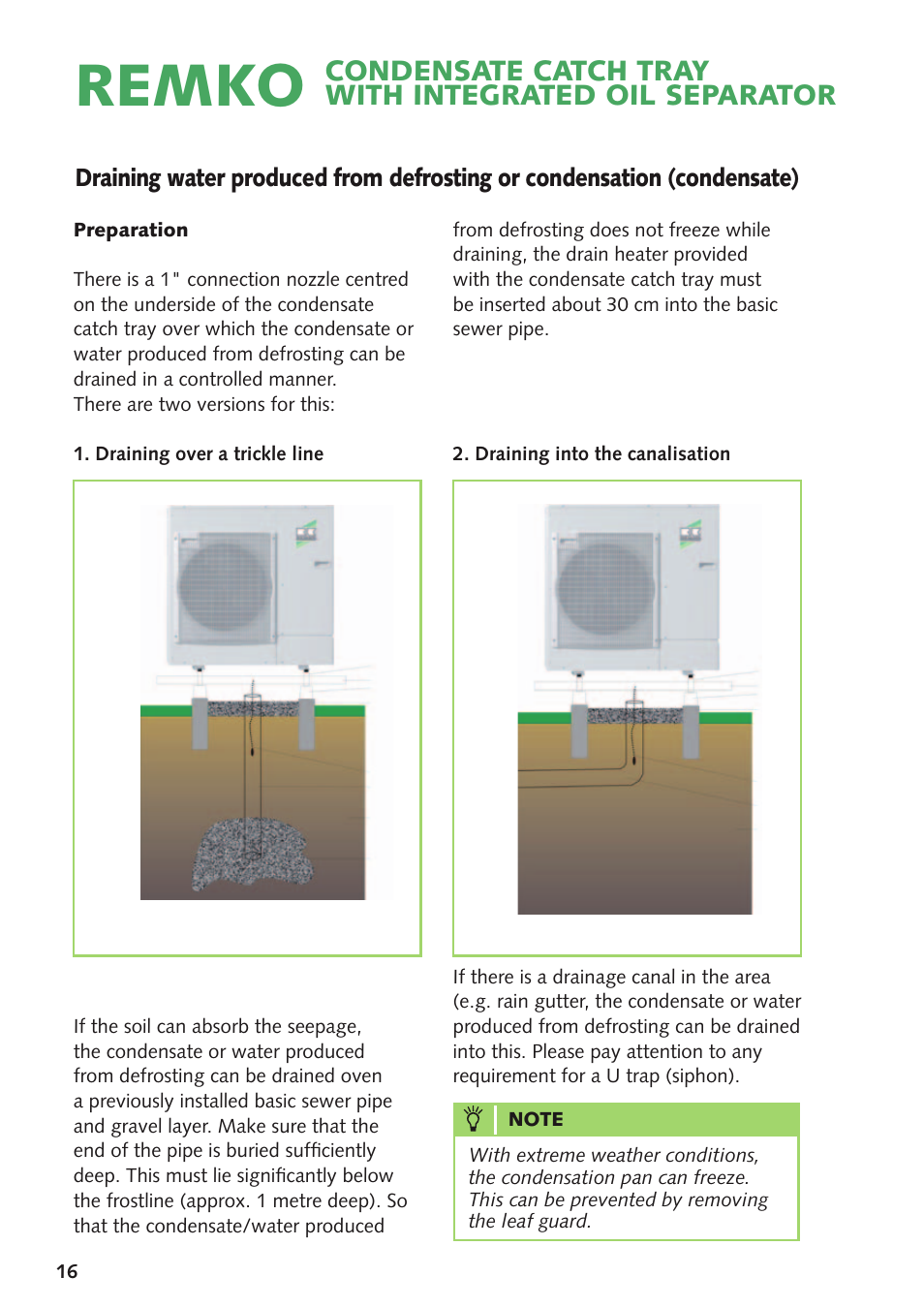 Remko | REMKO Condensate Catch Tray With Oil Separator User Manual | Page 16 / 20