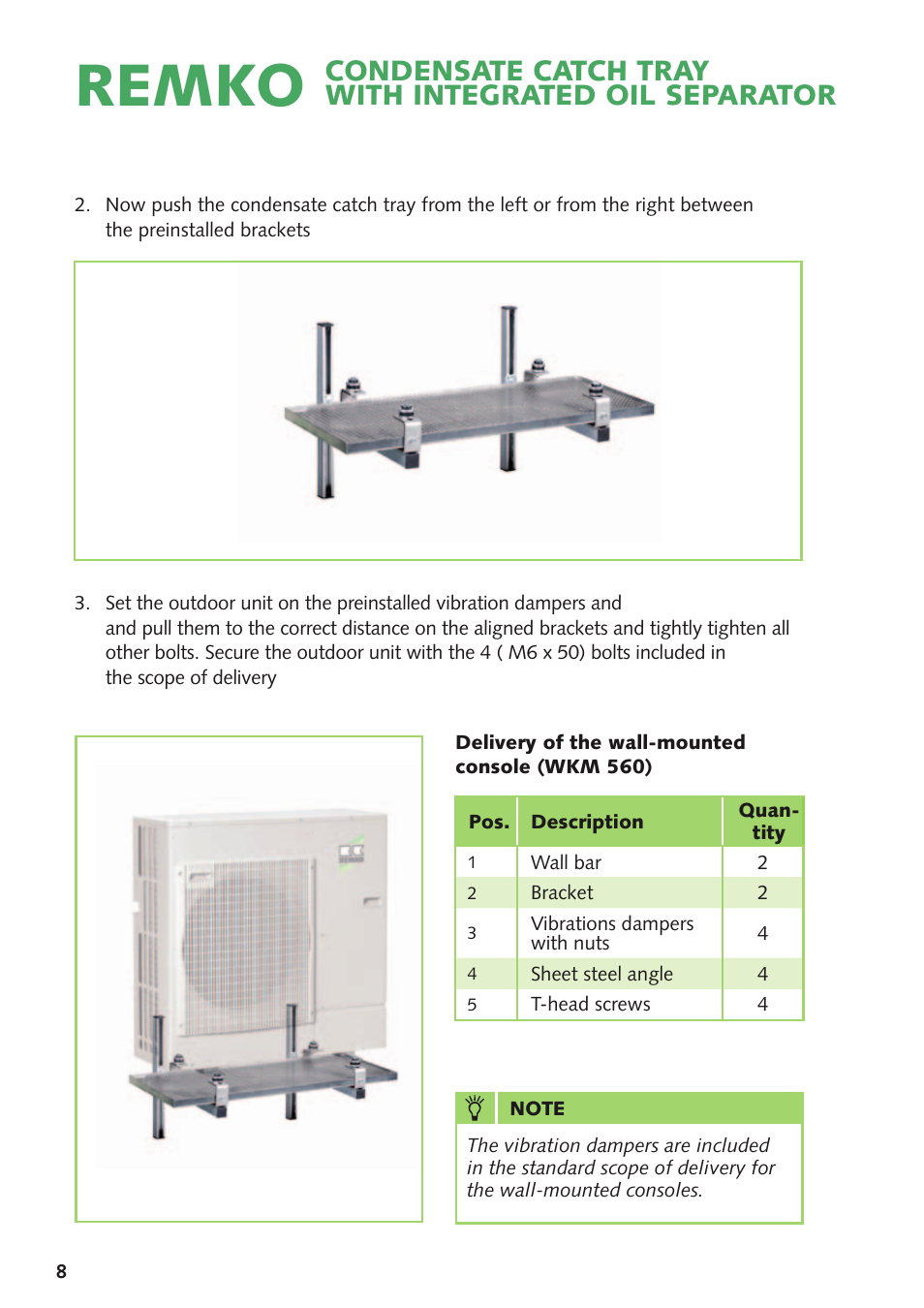 Remko | REMKO Condensate Catch Tray With Oil Separator User Manual | Page 8 / 20