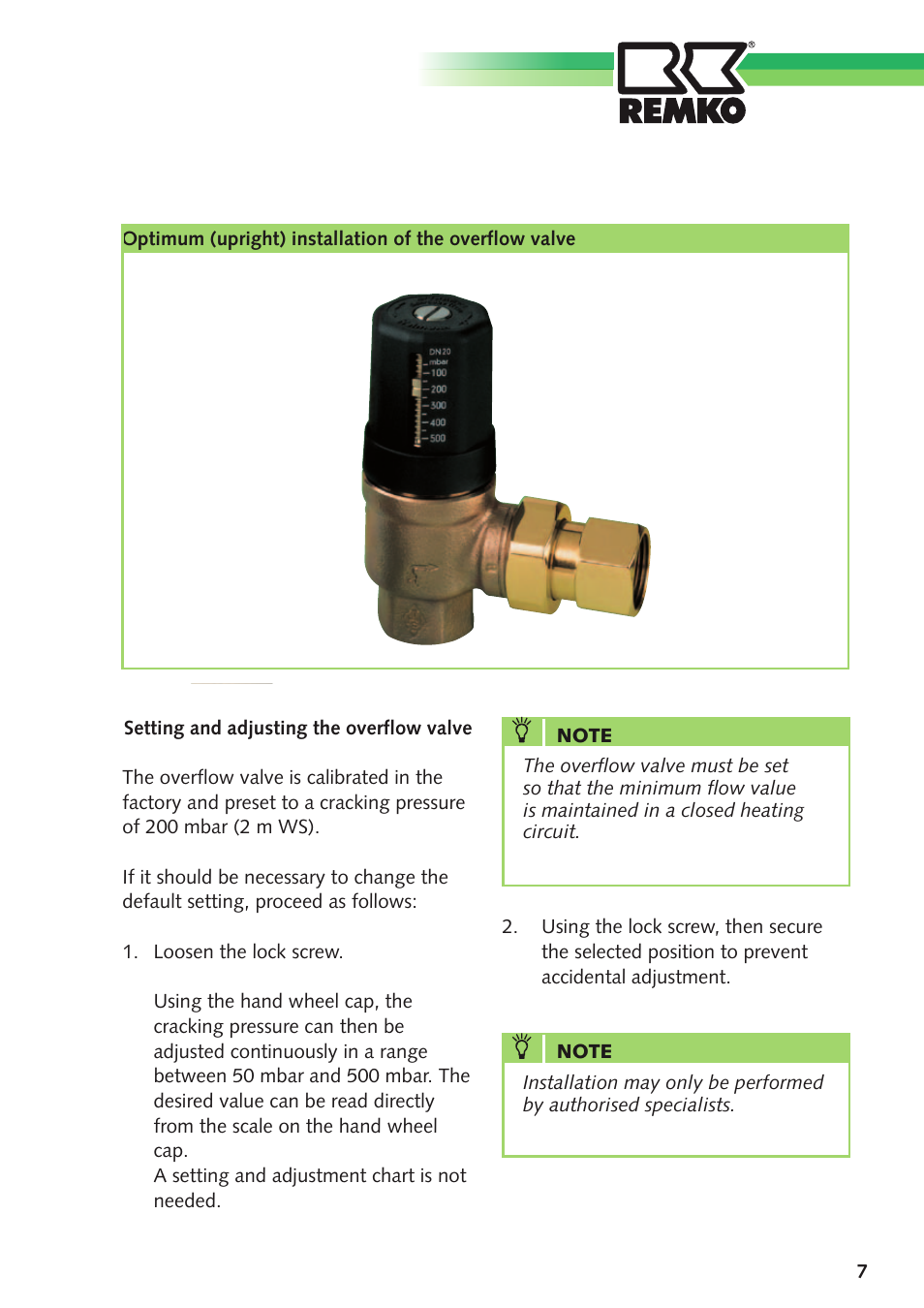 REMKO Differential pressure overflow valve User Manual | Page 7 / 12
