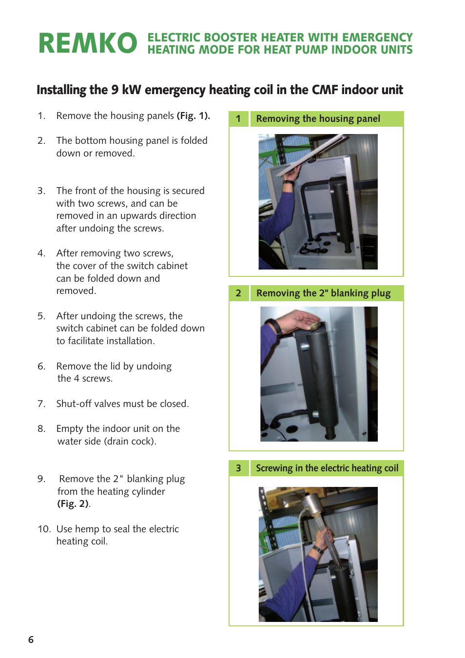 Remko | REMKO Elektric Booster Heater with Emergency Heating Switch User Manual | Page 6 / 12