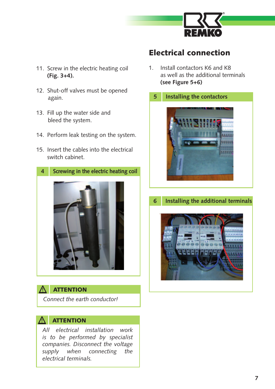 Electrical connection | REMKO Elektric Booster Heater with Emergency Heating Switch User Manual | Page 7 / 12