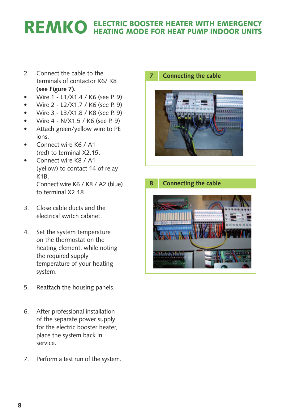 Remko | REMKO Elektric Booster Heater with Emergency Heating Switch User Manual | Page 8 / 12