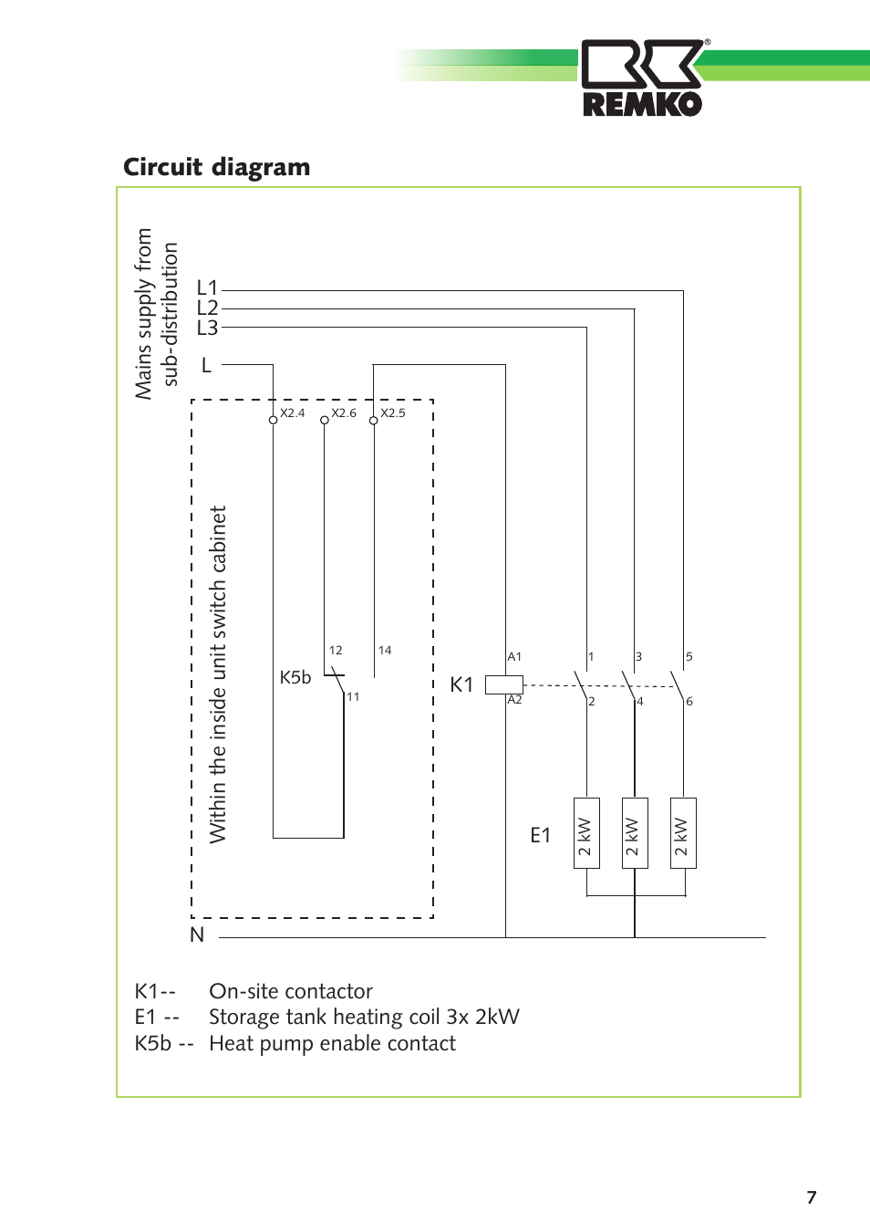 Circuit diagram | REMKO Elektric Booster Heater User Manual | Page 7 / 12