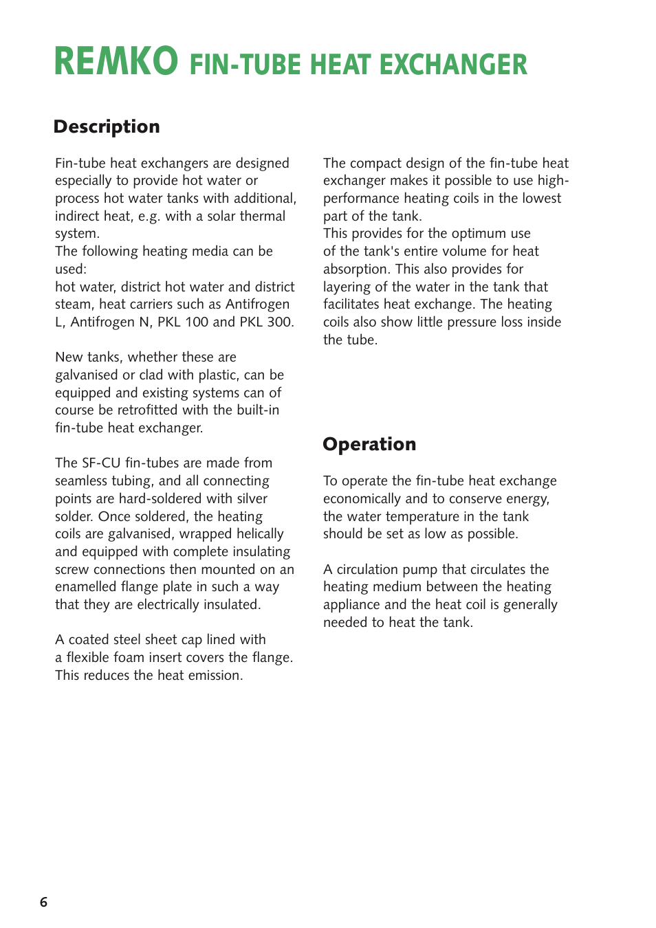 Remko, Fin-tube heat exchanger | REMKO Fin-tube heat exchanger User Manual | Page 6 / 16
