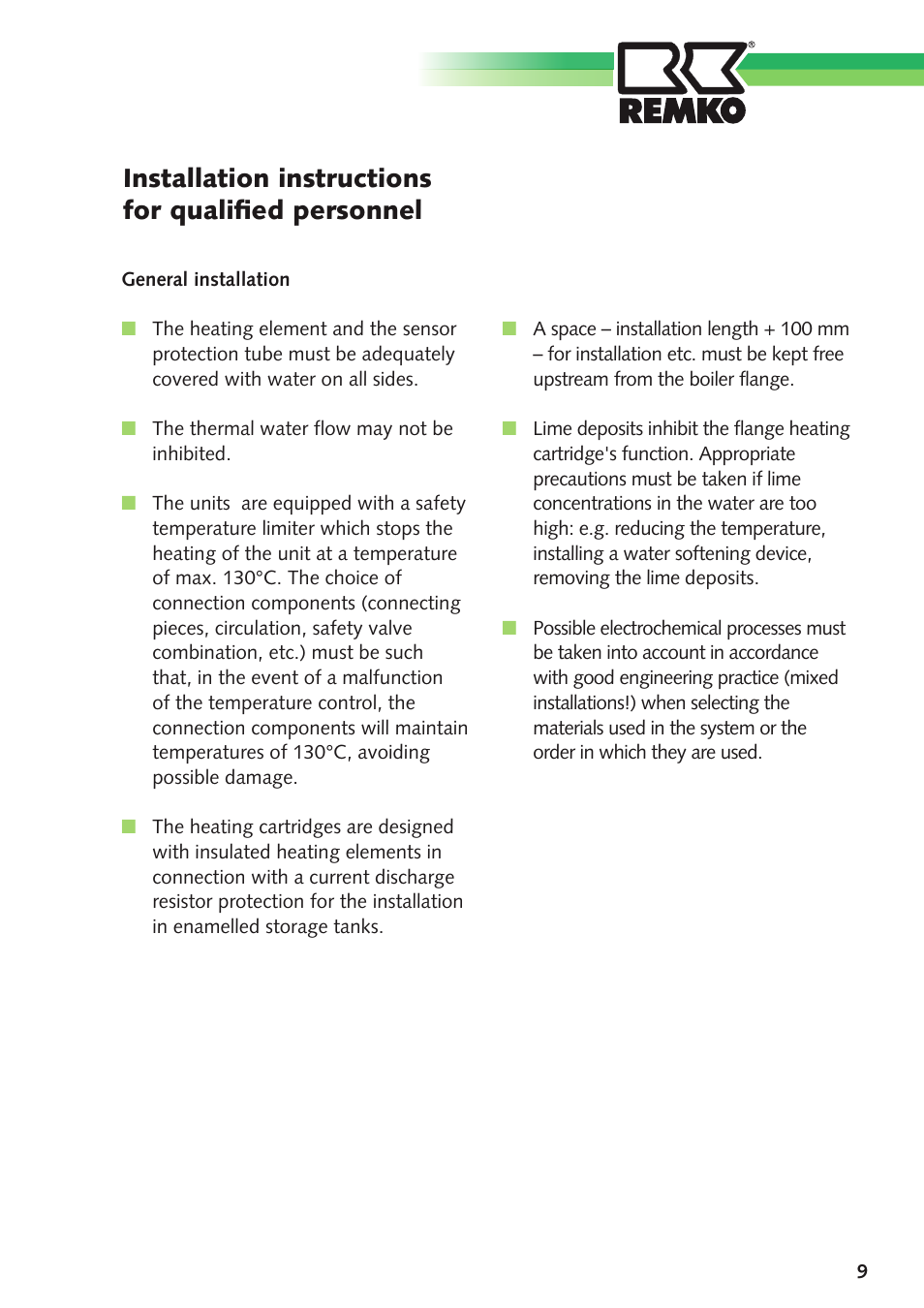 Remko, Flange heating cartridge | REMKO Flange Heating Cartridge User Manual | Page 9 / 16