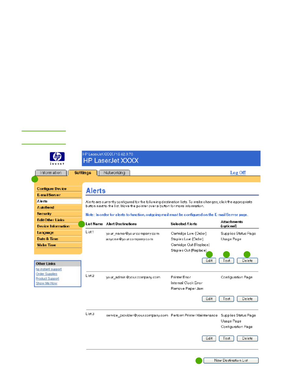 Alerts | HP LaserJet 5200 User Manual | Page 29 / 58