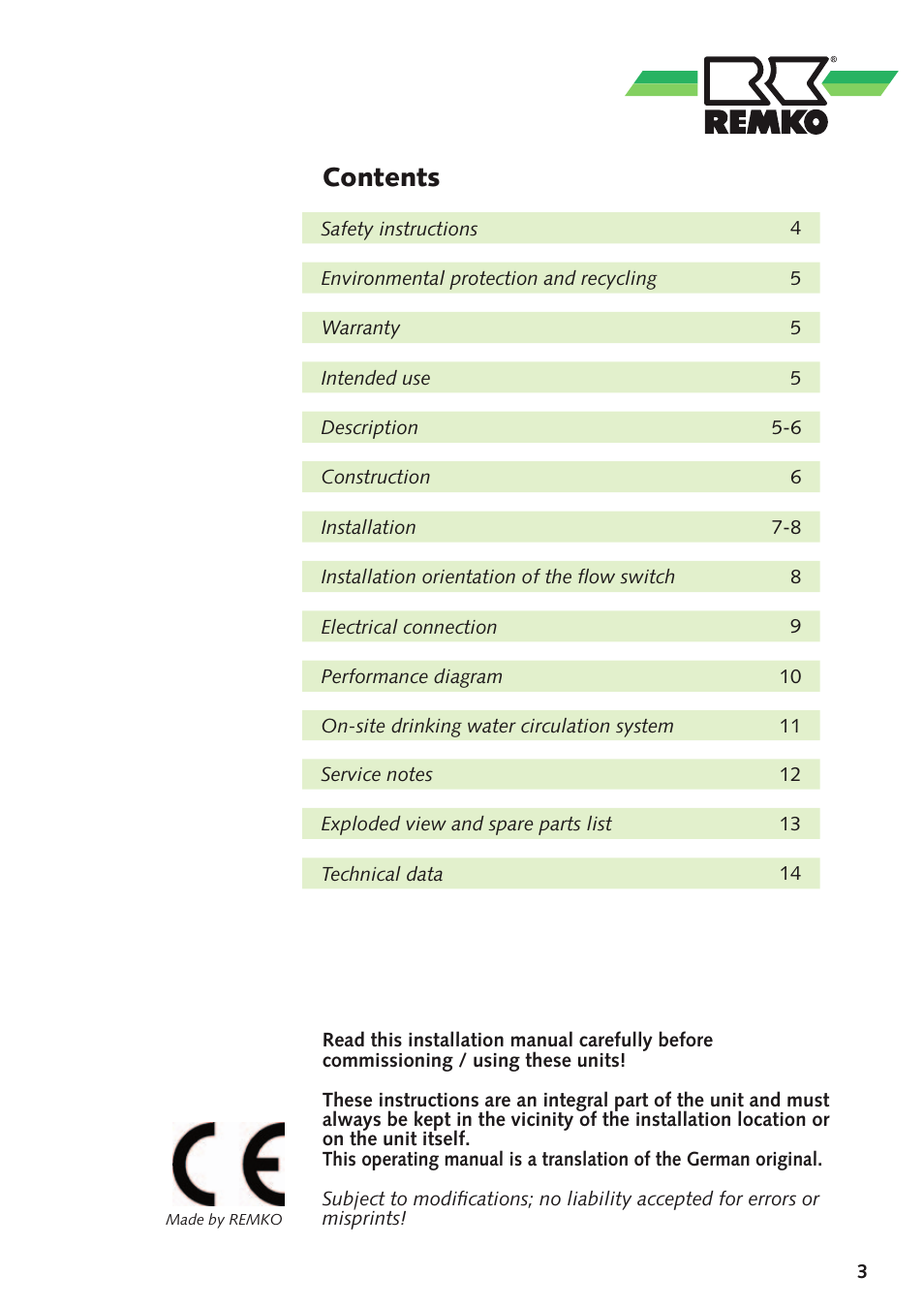 REMKO Fresh Water Station User Manual | Page 3 / 16