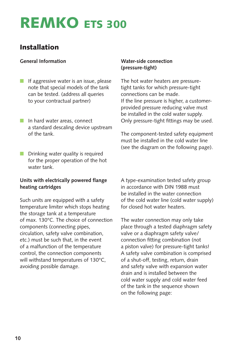 Remko, Ets 300 | REMKO ETS300 User Manual | Page 10 / 20