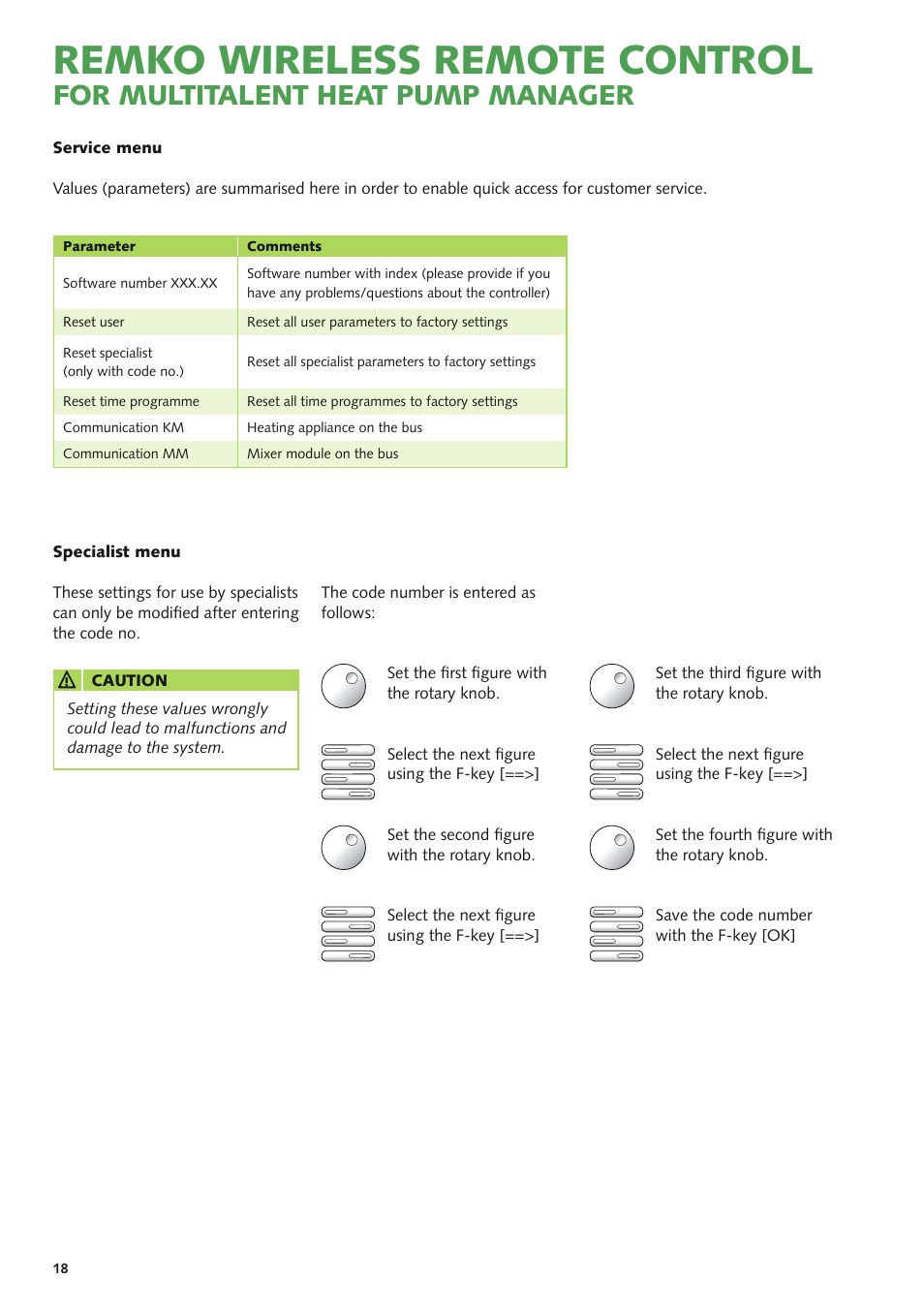Remko wireless remote control, For multitalent heat pump manager | REMKO MHP-Manager Wireless Remote Control User Manual | Page 18 / 32