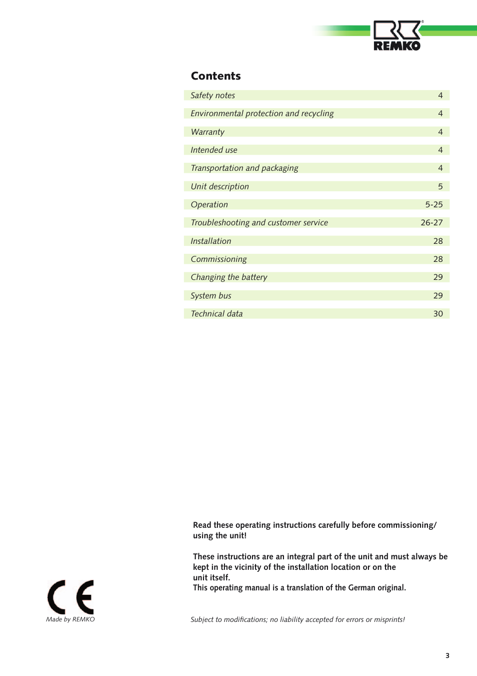 REMKO MHP-Manager Wireless Remote Control User Manual | Page 3 / 32