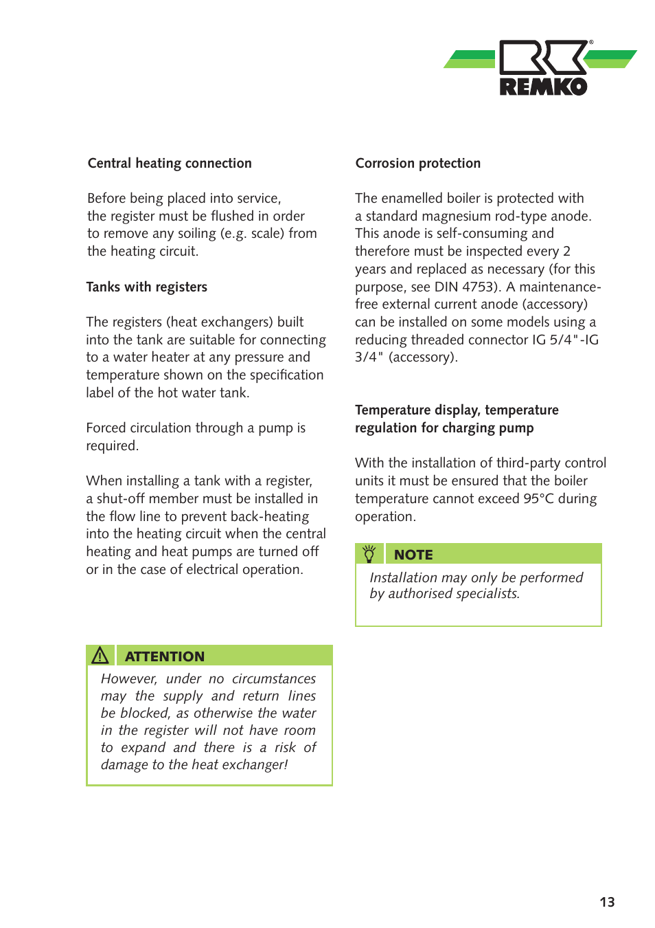 REMKO EWS300 User Manual | Page 13 / 20