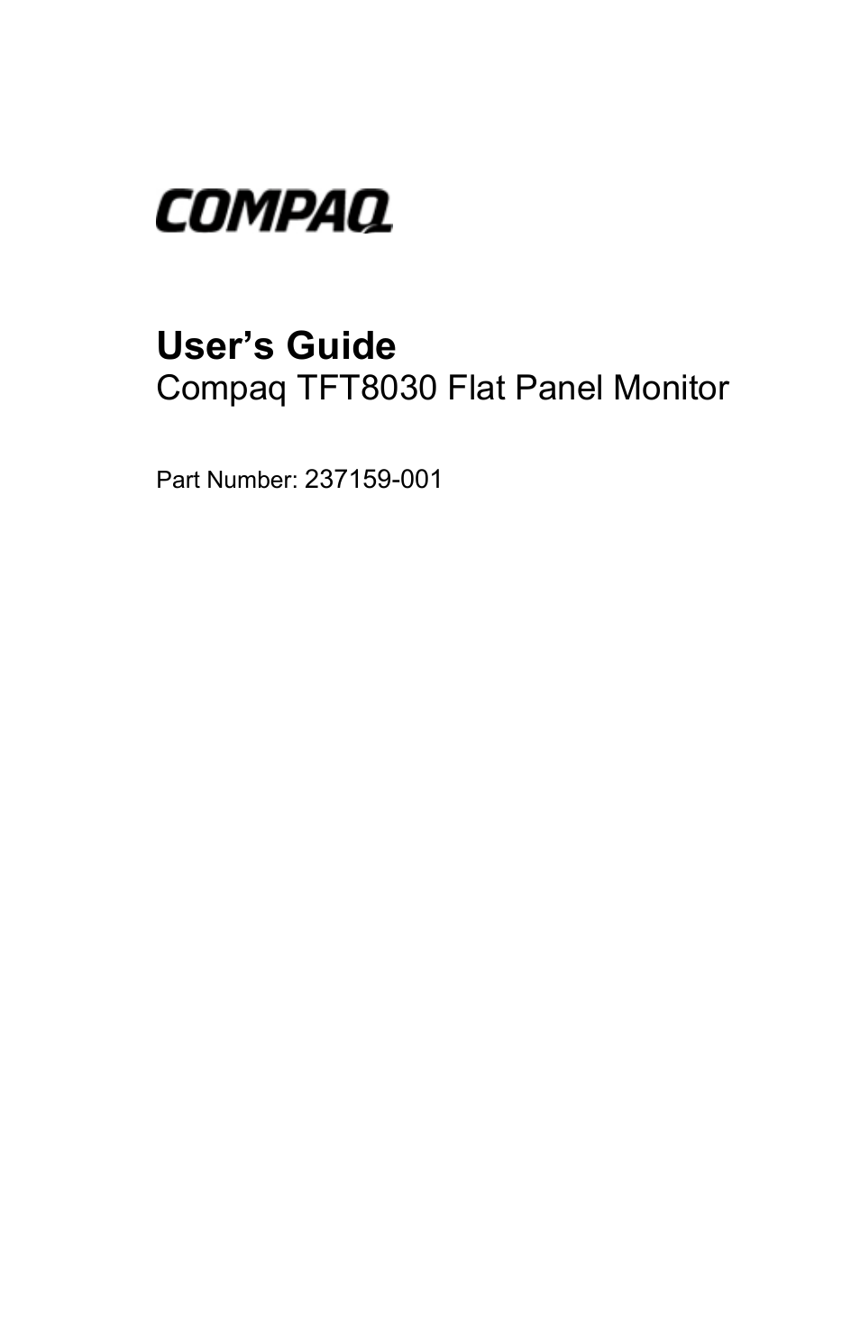 Compaq TFT8030 User Manual | 42 pages