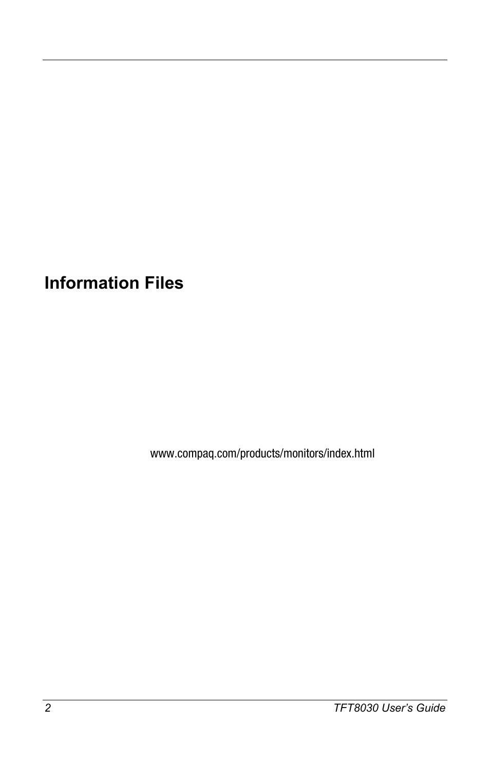 Information files | Compaq TFT8030 User Manual | Page 4 / 42