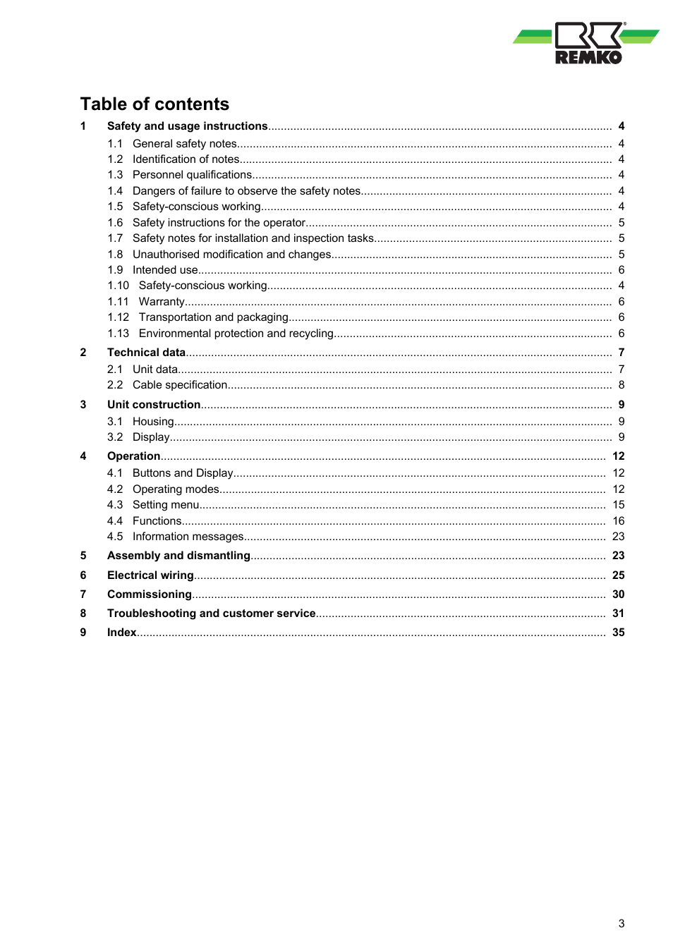 REMKO EFS 25-35 User Manual | Page 3 / 40