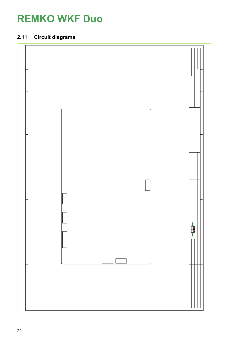 11 circuit diagrams, Remko wkf duo, Circuit diagrams | Control board com-kit | REMKO WKF-120-180Duo Electrical wiring User Manual | Page 22 / 44
