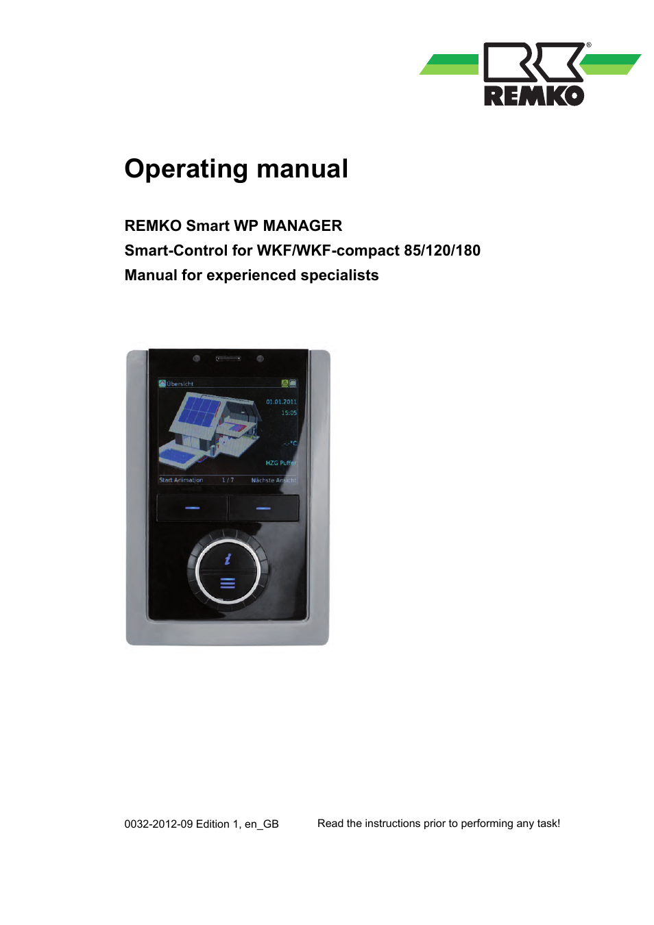 REMKO WPM-Smart-Control-Manual for specialists-WKF-085 User Manual | 84 pages