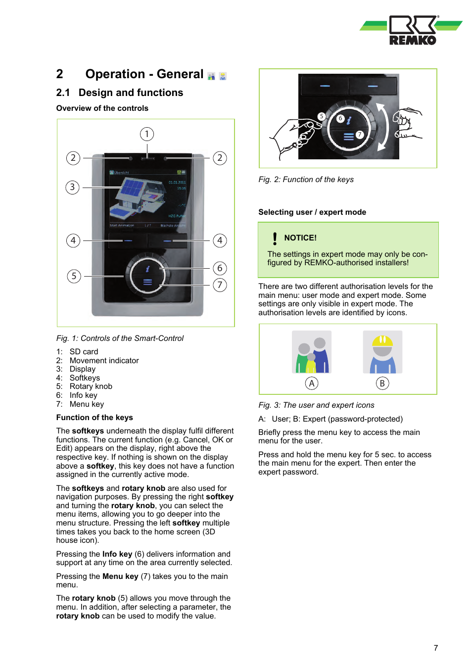 2 operation - general, 1 design and functions, Operation - general 2.1 design and functions | Operation - general | REMKO WPM-Smart-Control-Manual for specialists-WKF-085 User Manual | Page 7 / 84