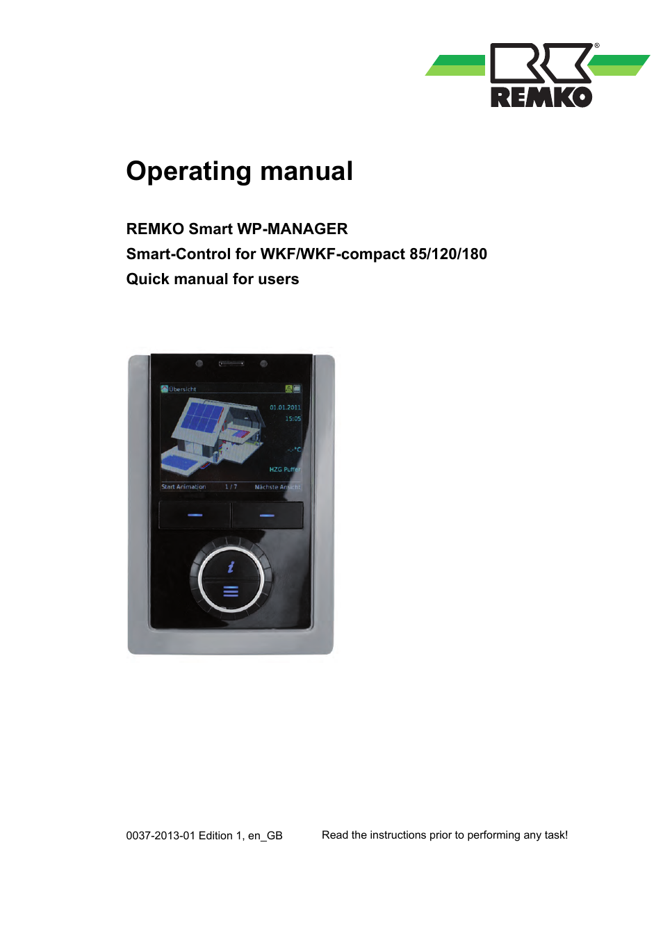 REMKO WPM-Smart-Control-Manual for users-WKF-180 User Manual | 36 pages