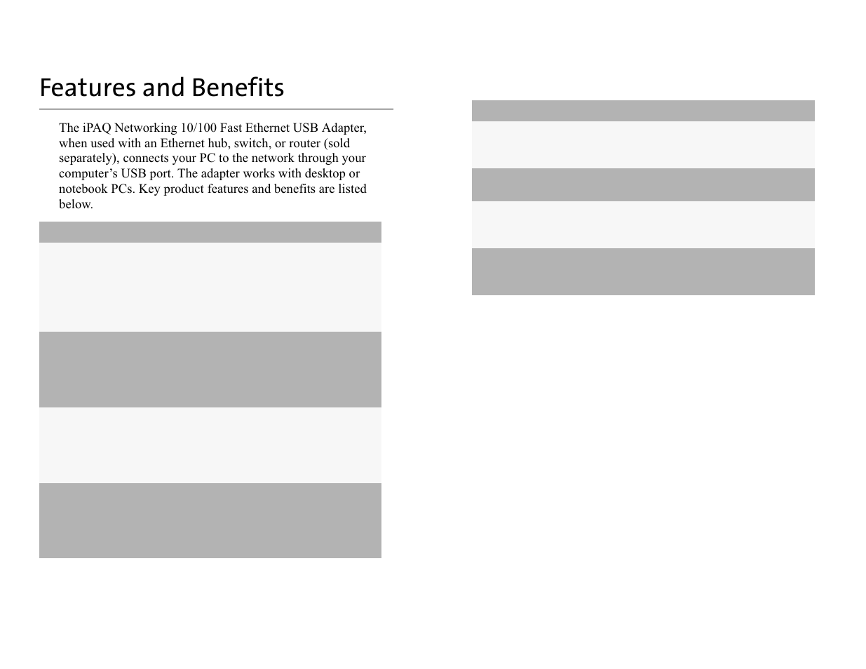 Features and benefits | Compaq iPaq HNE-200 User Manual | Page 3 / 10