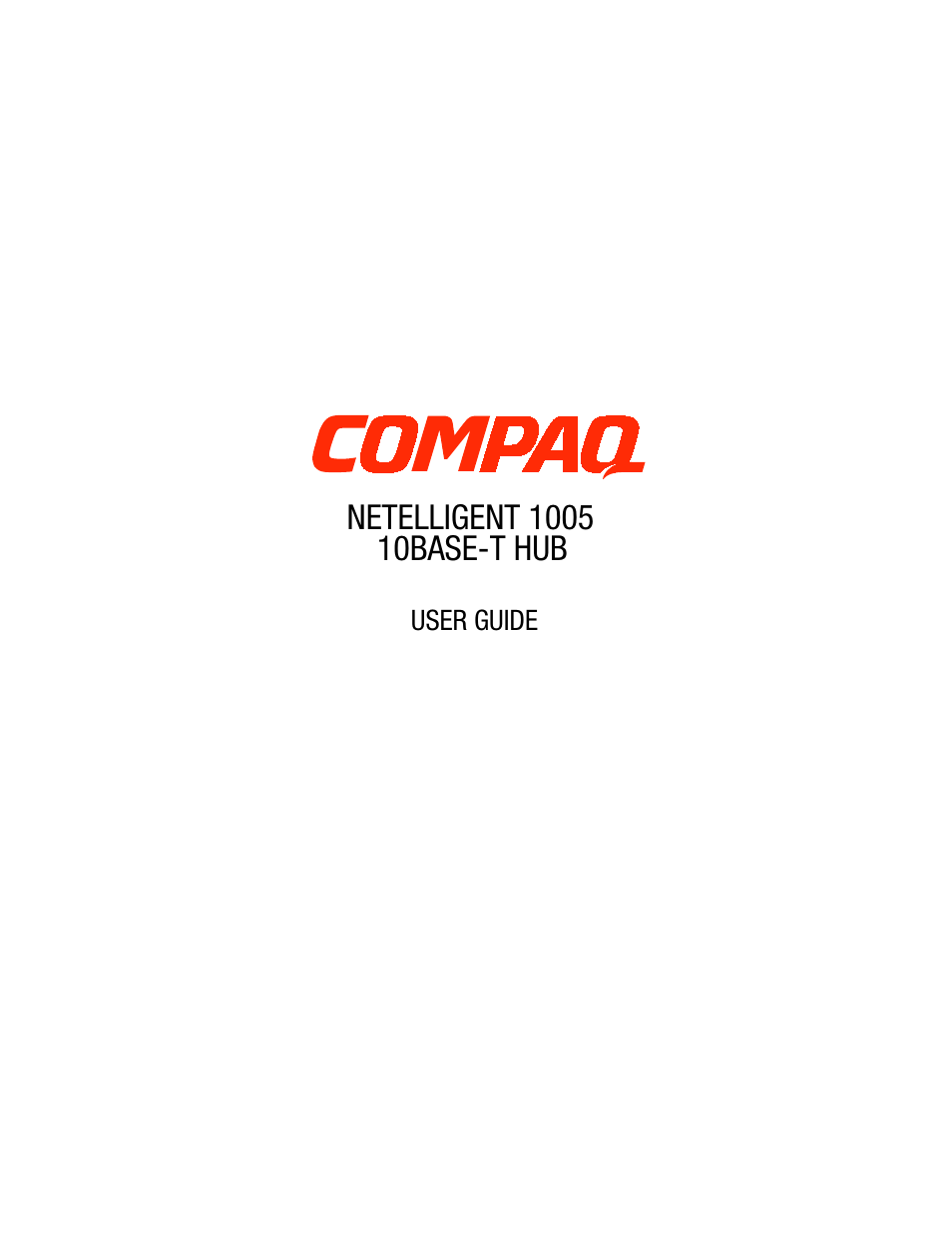 Compaq Netelligent 1005 User Manual | 14 pages