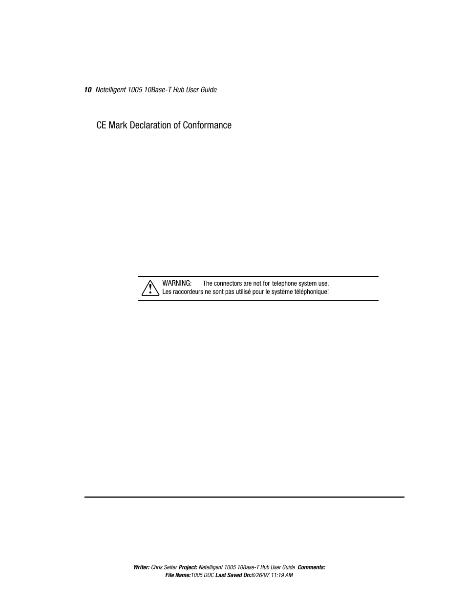 Ce mark declaration of conformance | Compaq Netelligent 1005 User Manual | Page 13 / 14