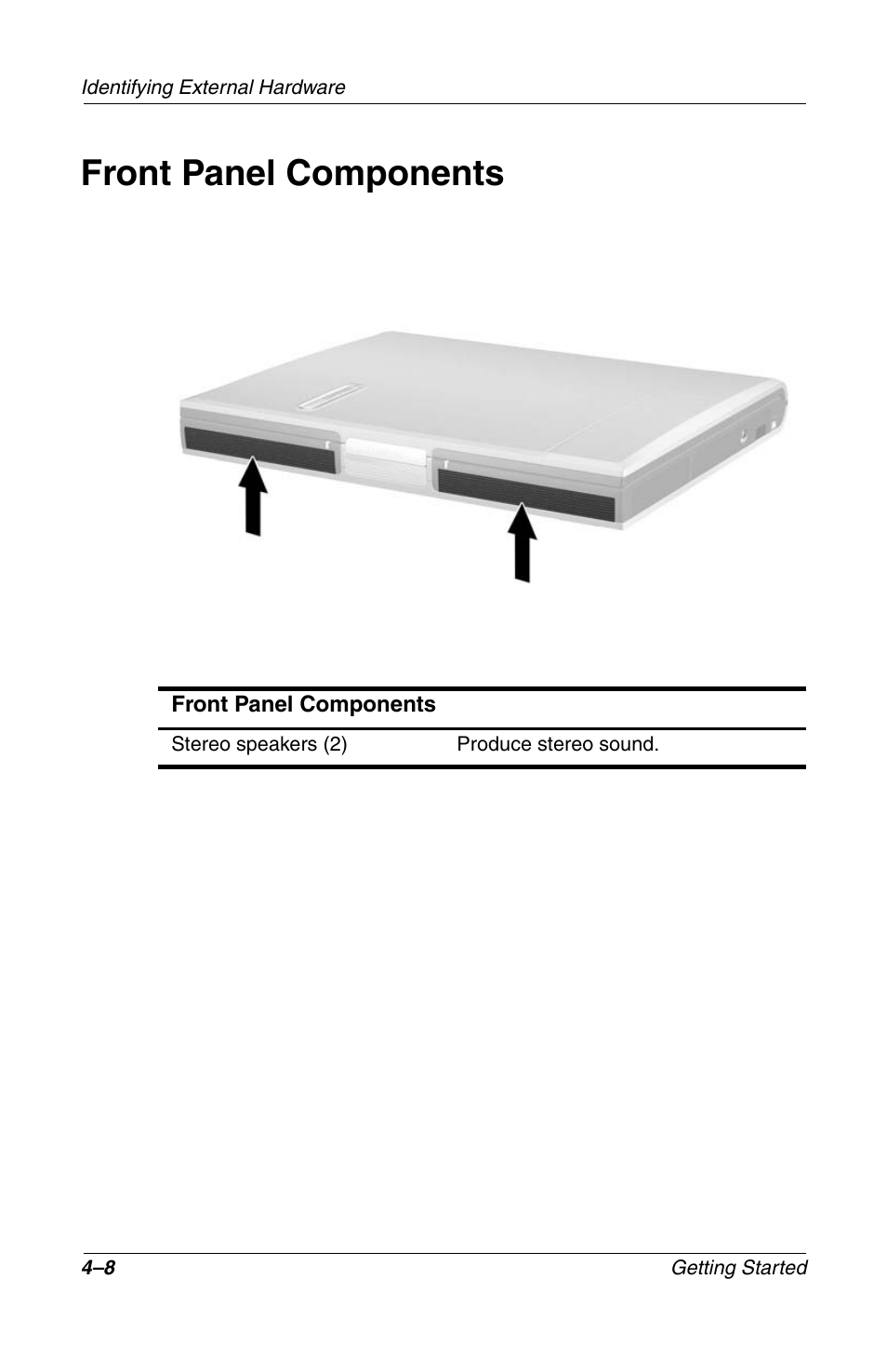 Front panel components | Compaq 272637-001 User Manual | Page 40 / 56