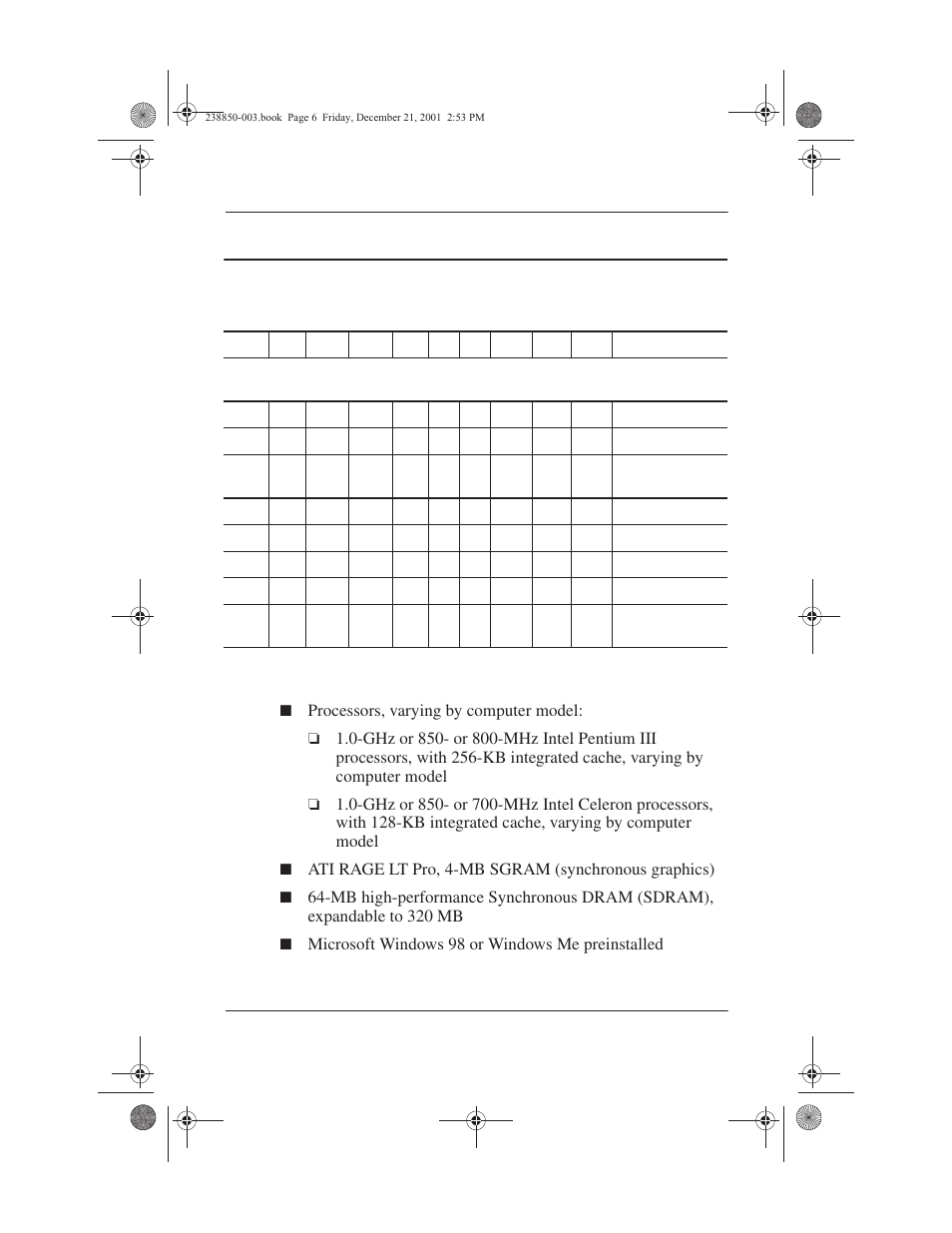 Features, Features –6 | Compaq 110 User Manual | Page 11 / 153