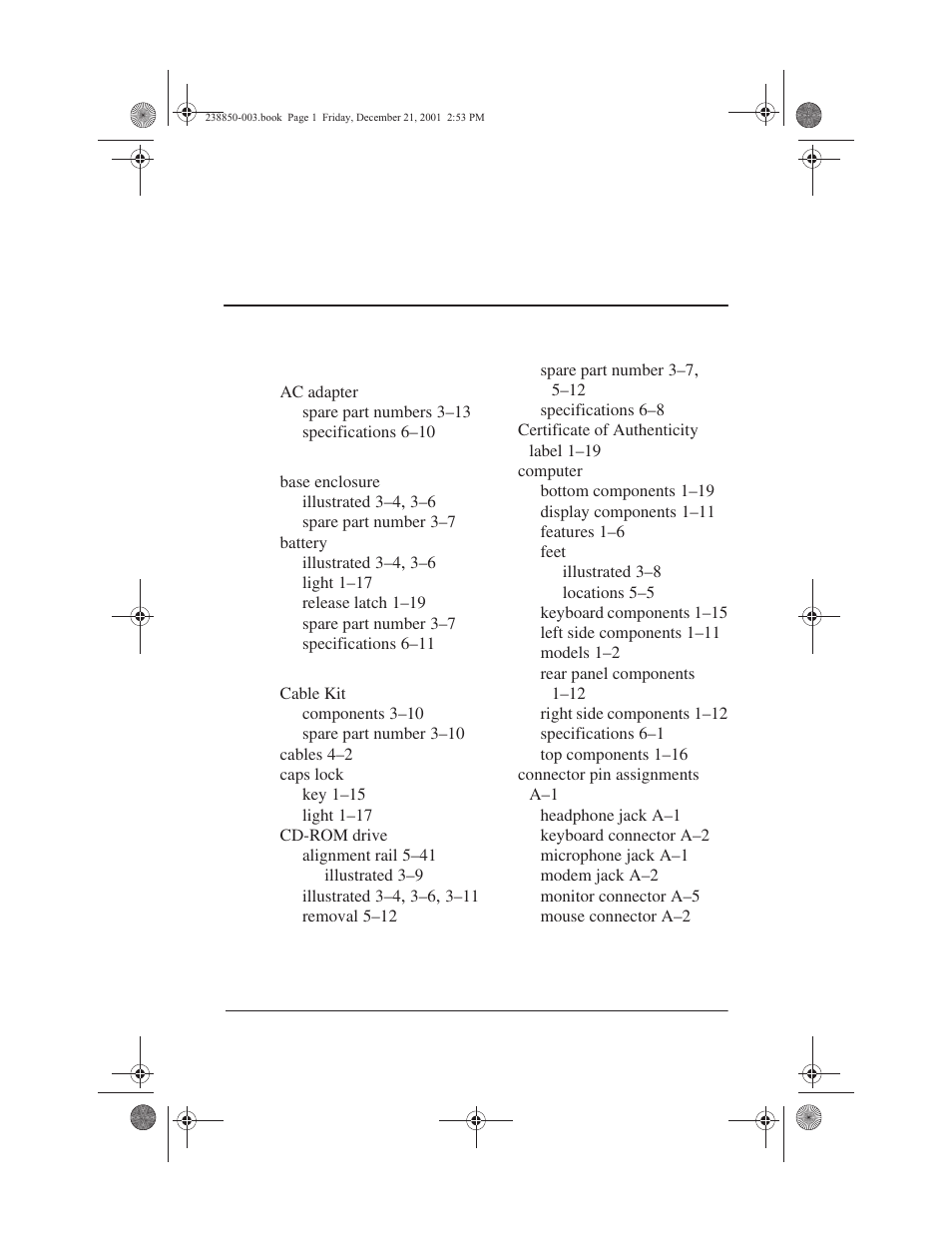 Index | Compaq 110 User Manual | Page 148 / 153