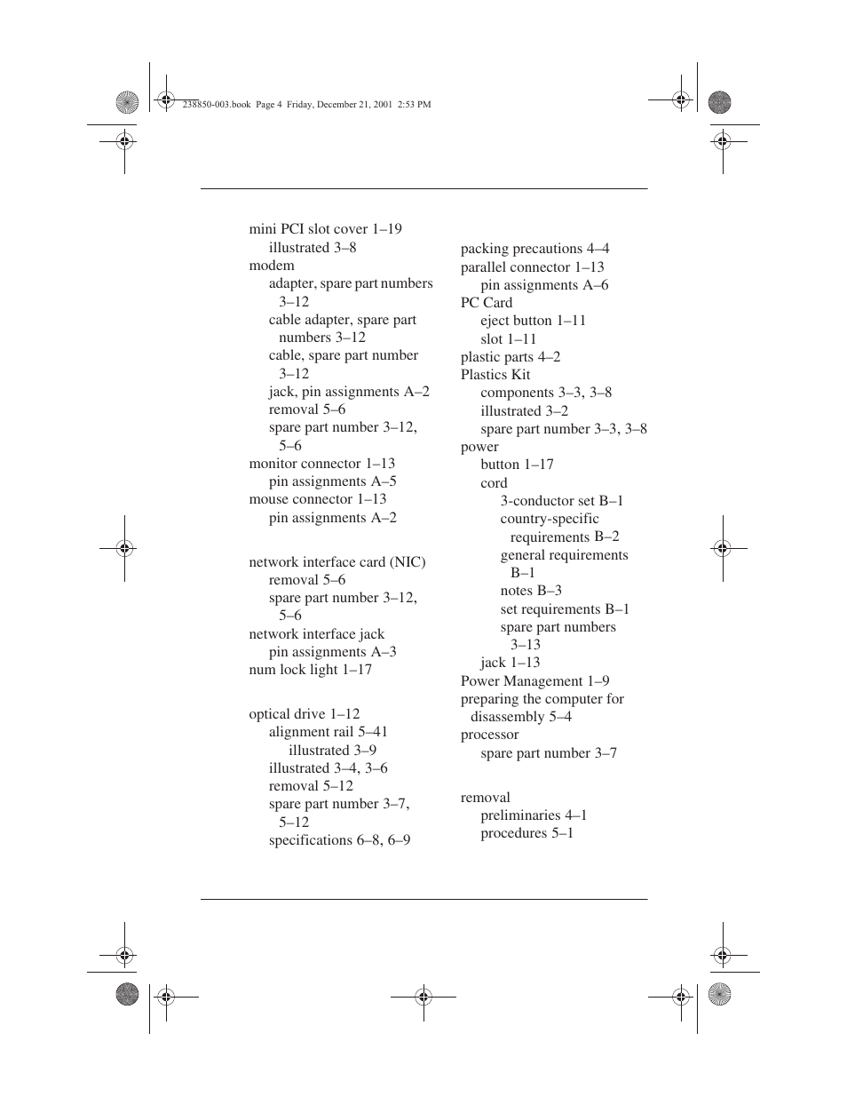 Compaq 110 User Manual | Page 151 / 153