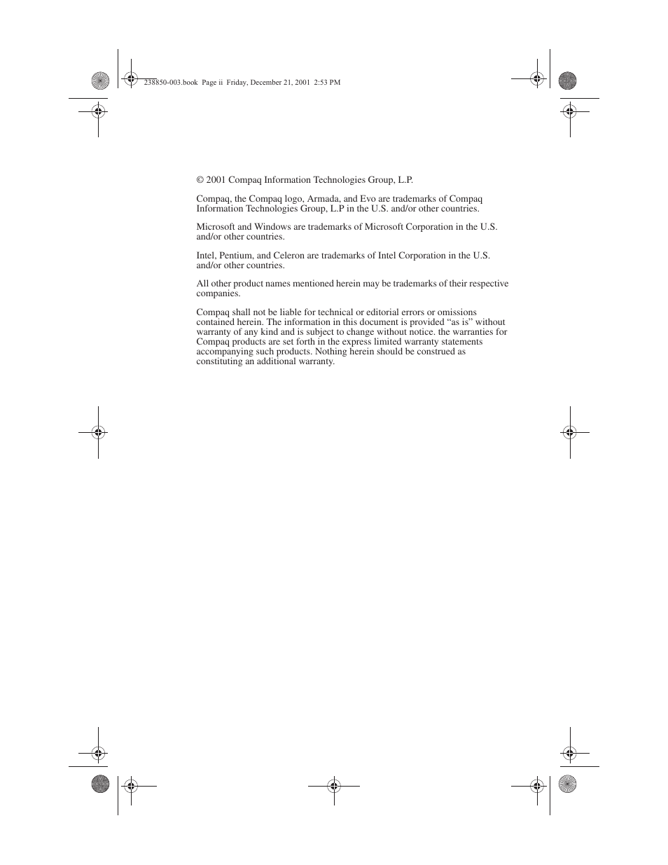 Compaq 110 User Manual | Page 2 / 153