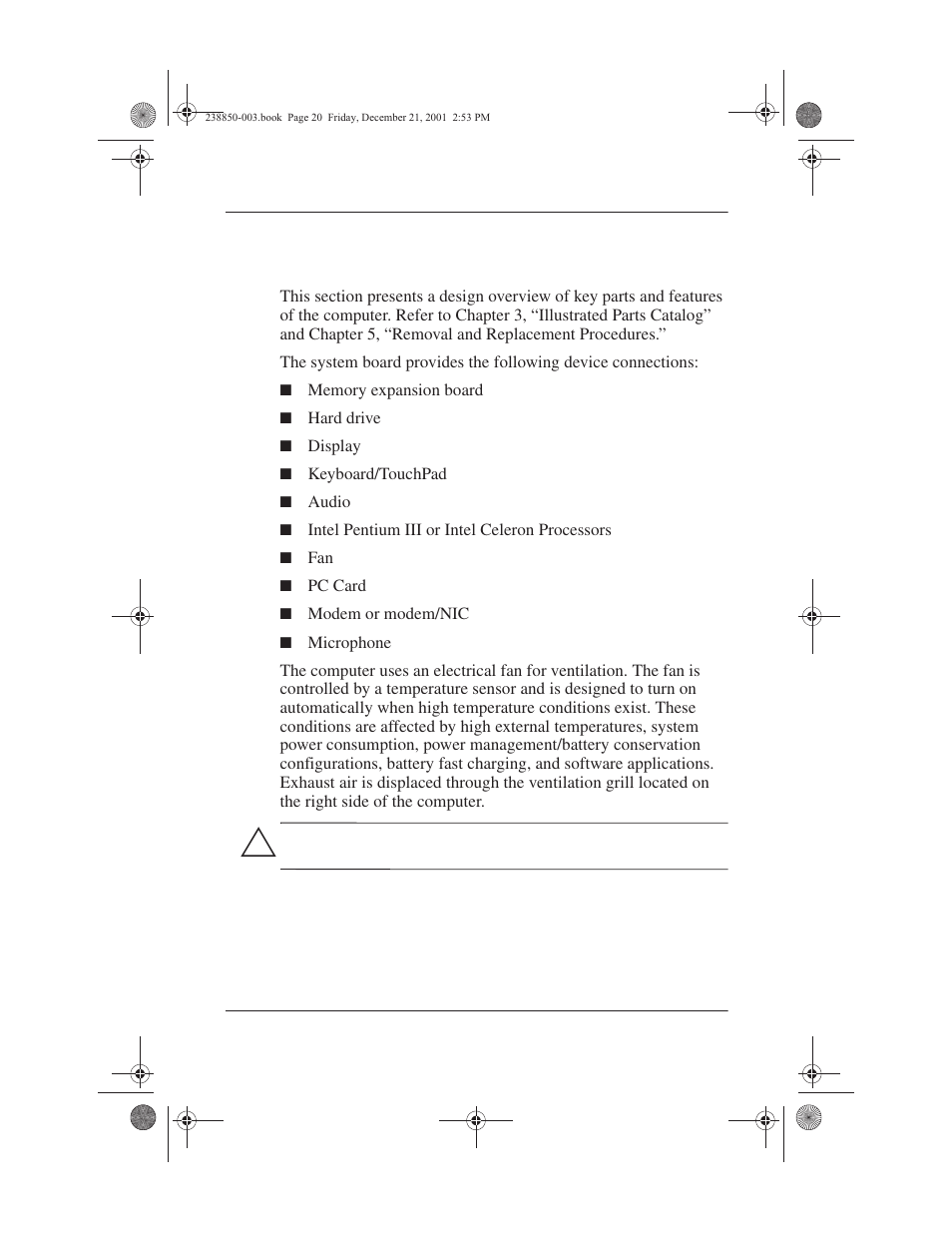 4 design overview, 4 design overview –20 | Compaq 110 User Manual | Page 25 / 153