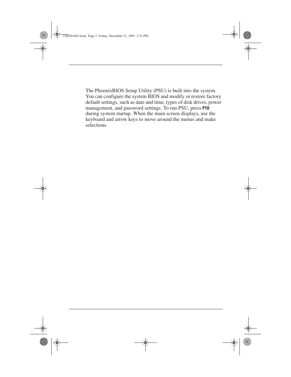 Using the phoenixbios setup utility, Using the phoenixbios setup utility –2 | Compaq 110 User Manual | Page 27 / 153