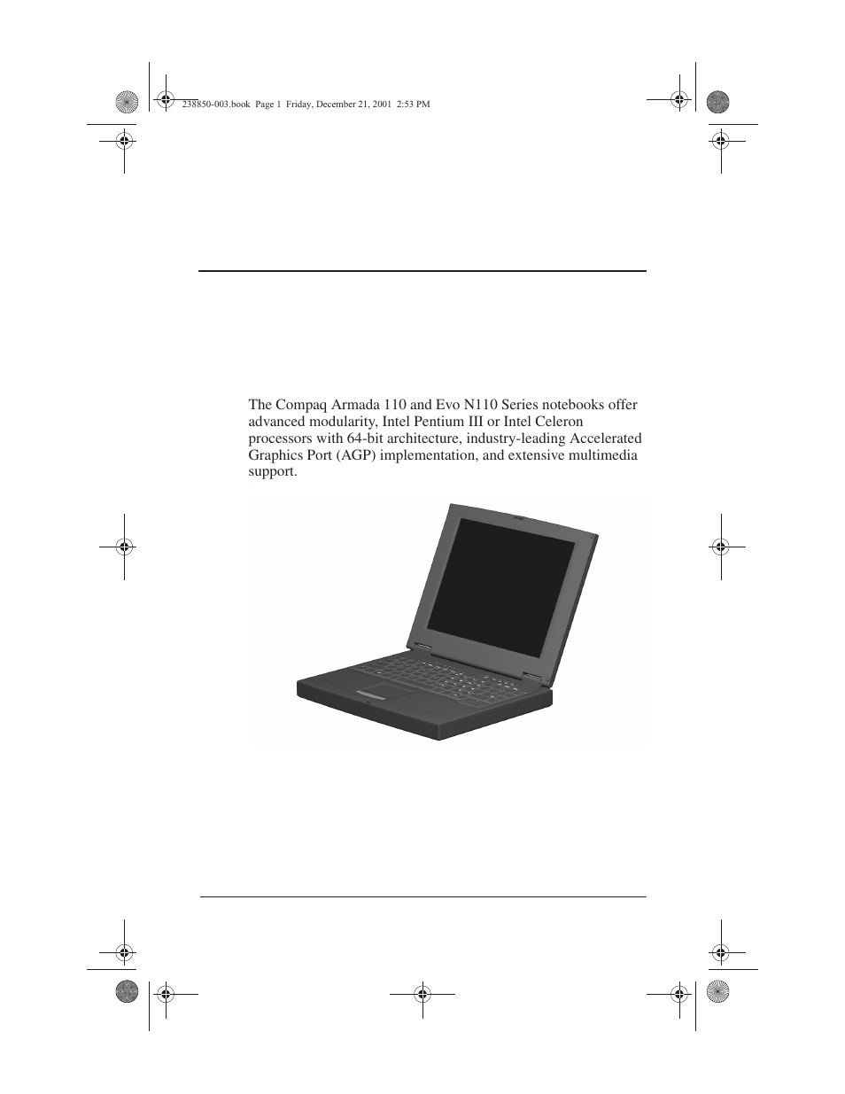 Product description, 1 models and features, 1 models and features –1 | Compaq 110 User Manual | Page 6 / 153