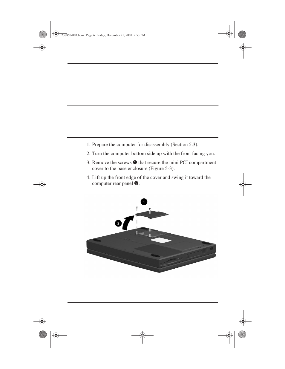 5 mini pci communication board, 5 mini pci communication board –6 | Compaq 110 User Manual | Page 74 / 153