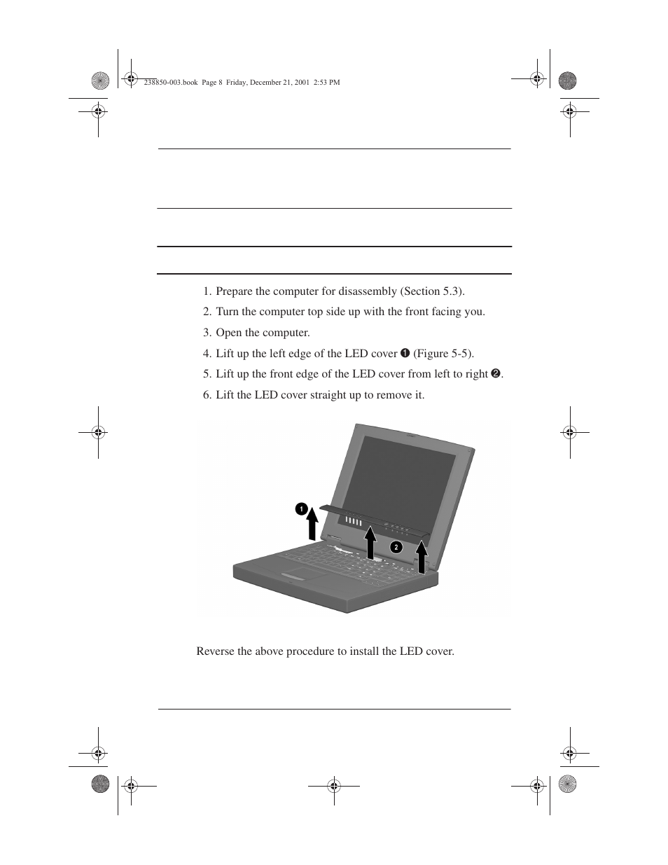 6 led cover, 6 led cover –8 | Compaq 110 User Manual | Page 76 / 153