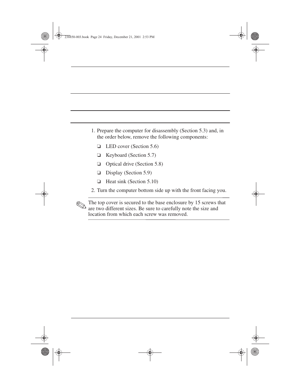 12 top cover, 12 top cover –24 | Compaq 110 User Manual | Page 92 / 153