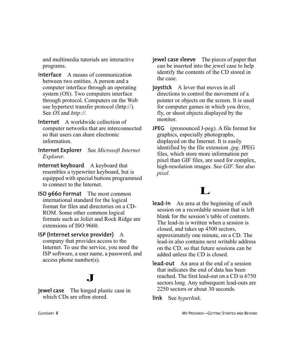 Compaq Presario Internet PC User Manual | Page 122 / 140