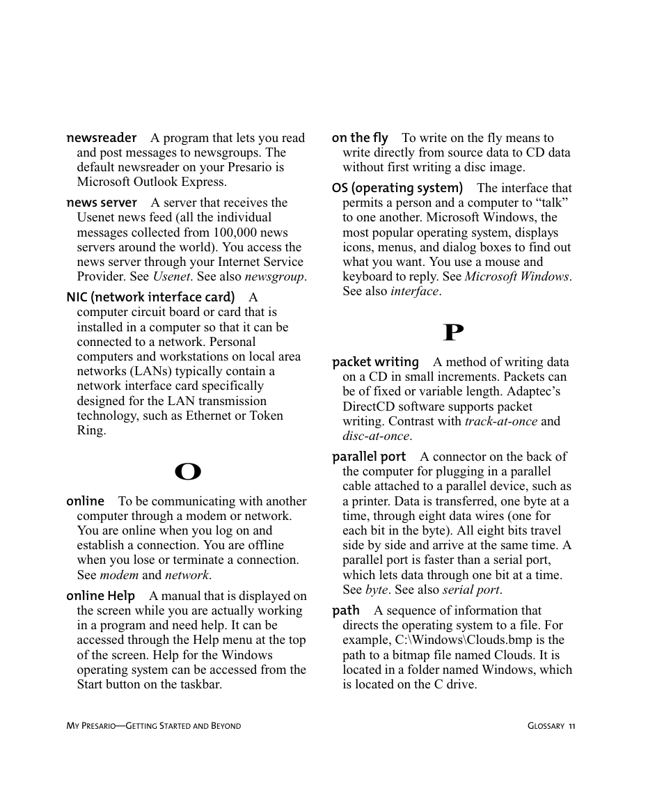 Compaq Presario Internet PC User Manual | Page 125 / 140