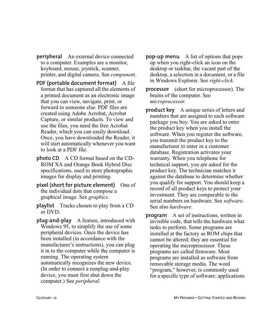 Compaq Presario Internet PC User Manual | Page 126 / 140