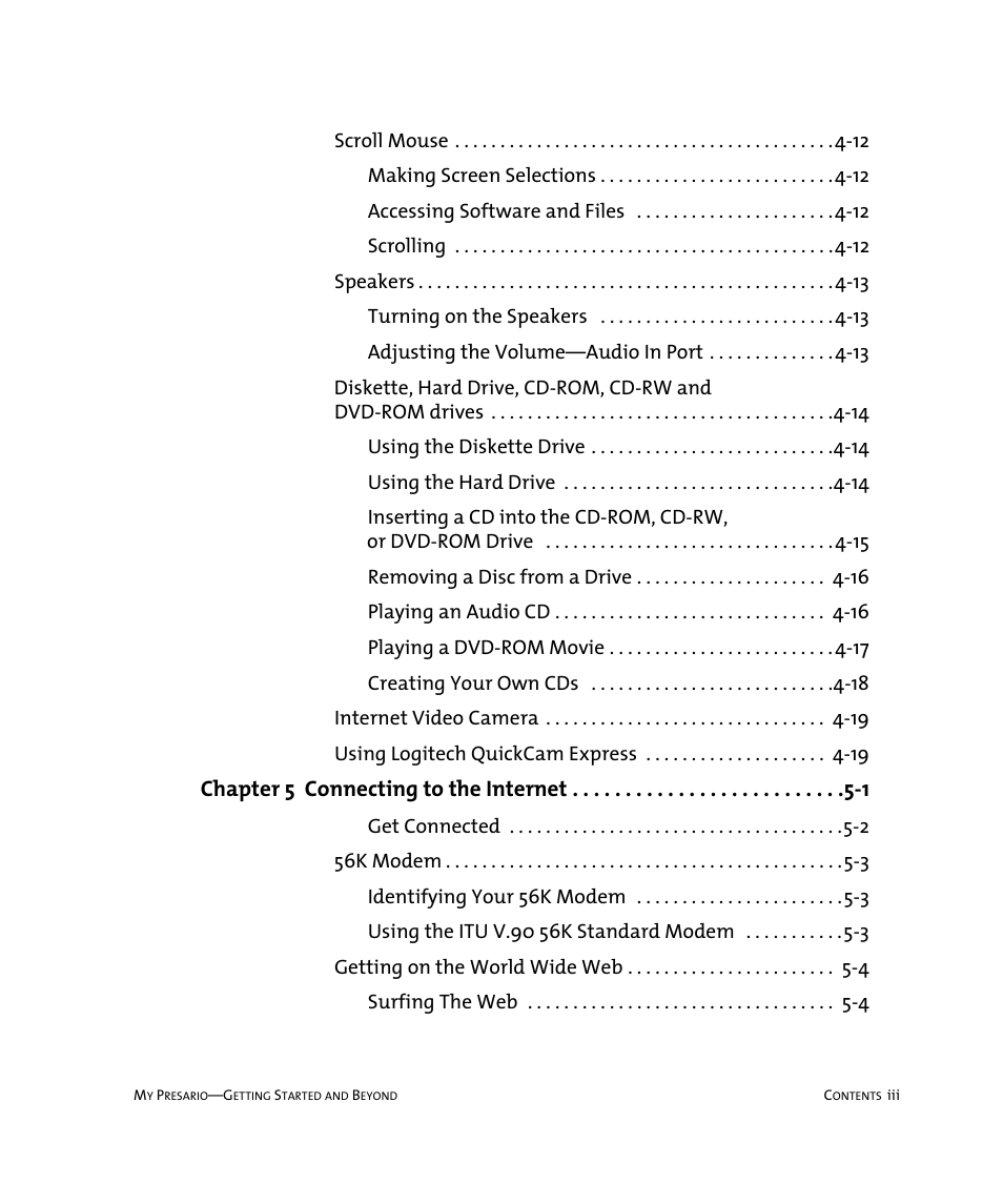 Compaq Presario Internet PC User Manual | Page 3 / 140